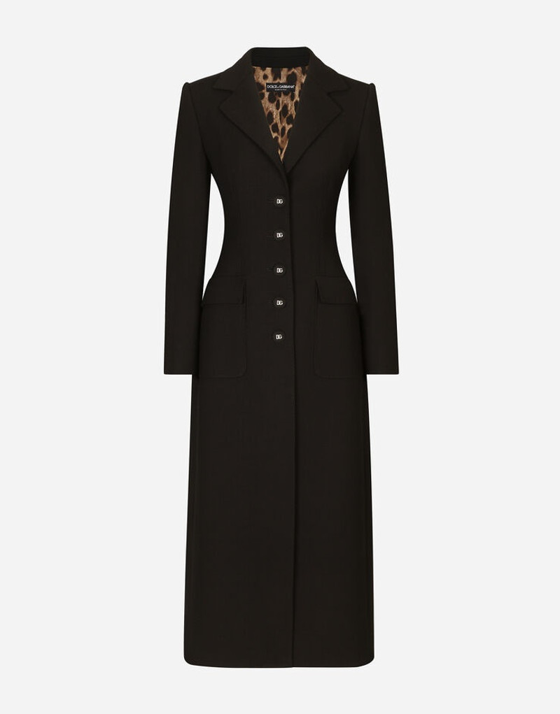 Single-breasted double crepe coat 1