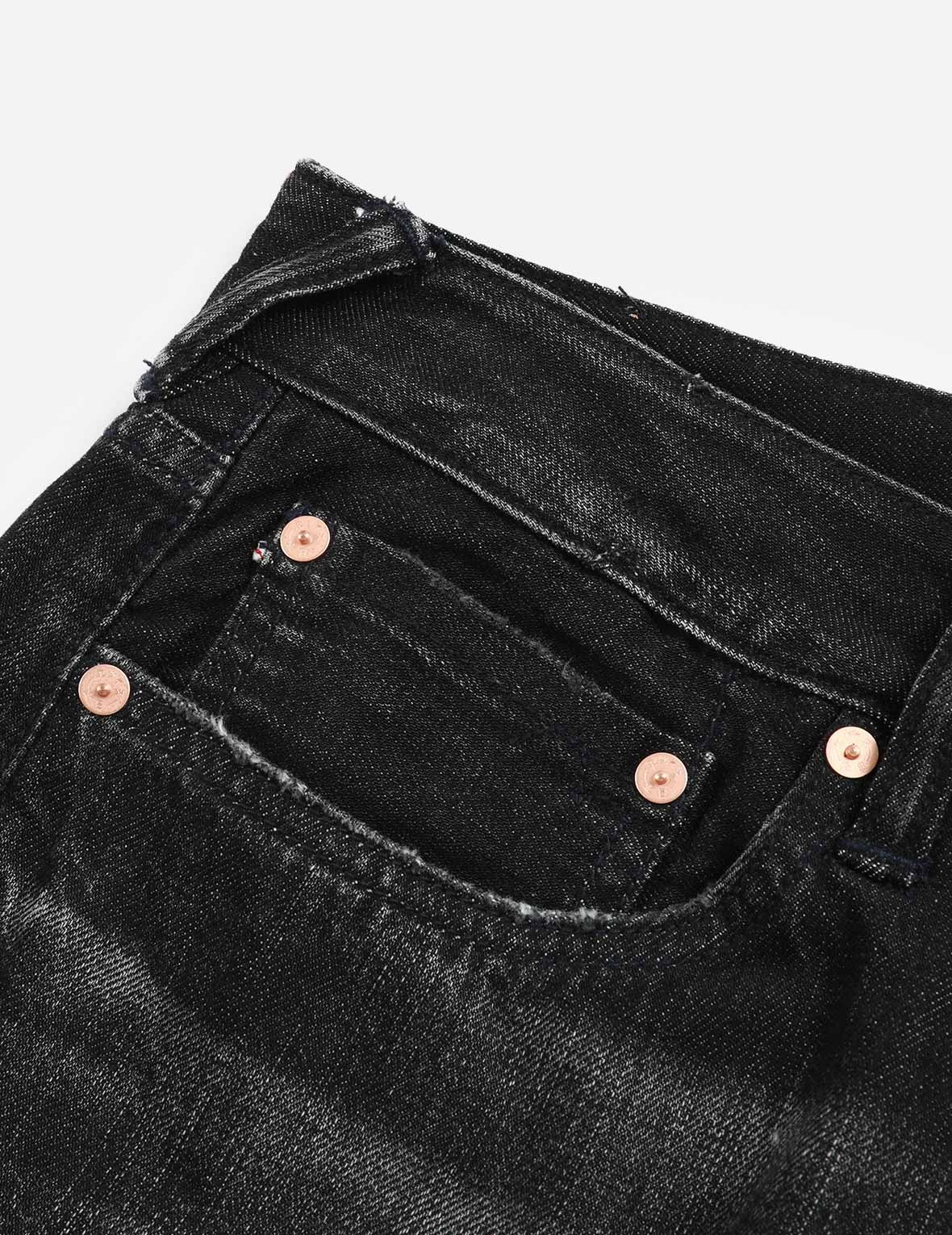 LOGO PRINT LOOSE-FIT DISTRESSED DENIM JEANS - 12