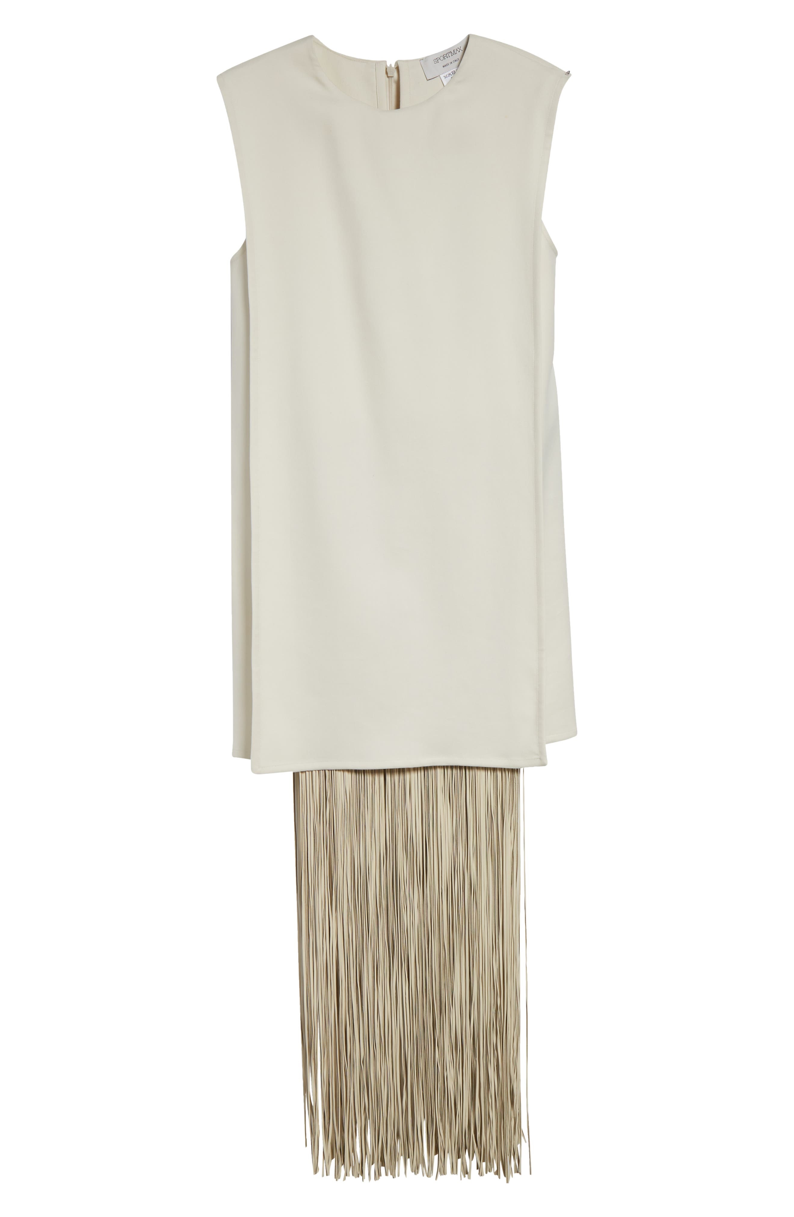 SPORTMAX Finnici Fringe Cady Sheath Dress in Pink at Nordstrom - 5