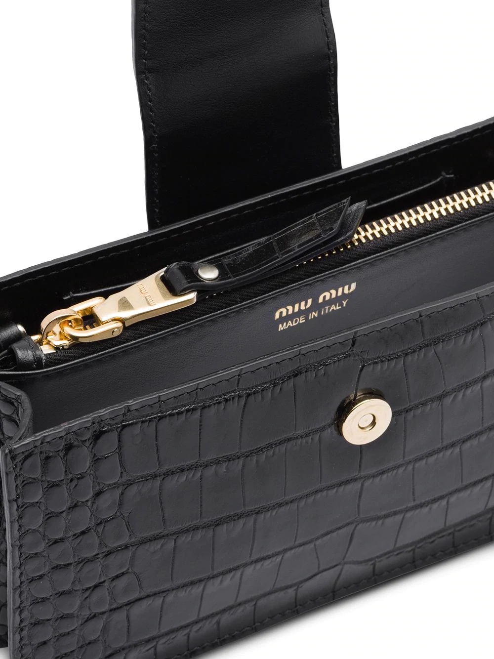 croc-effect mini clutch - 5