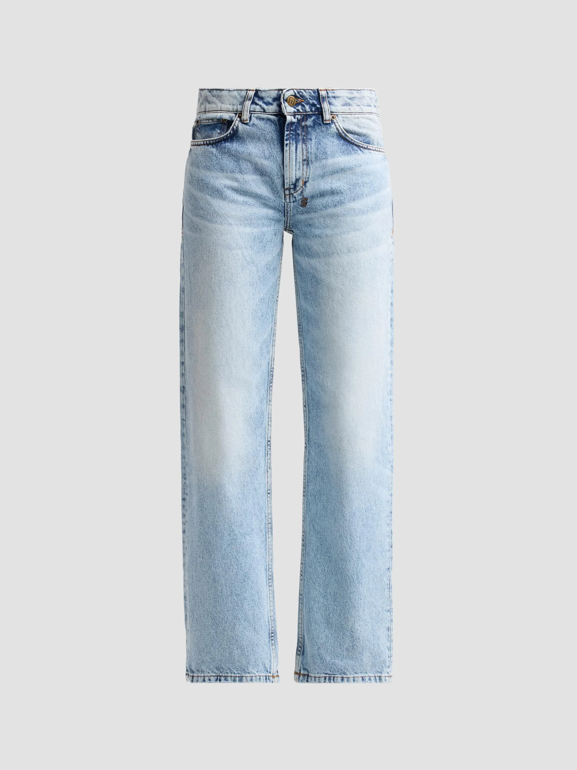 Women's Pinup Denim Mid-Rise Straight-Leg Jeans - Denim - 1