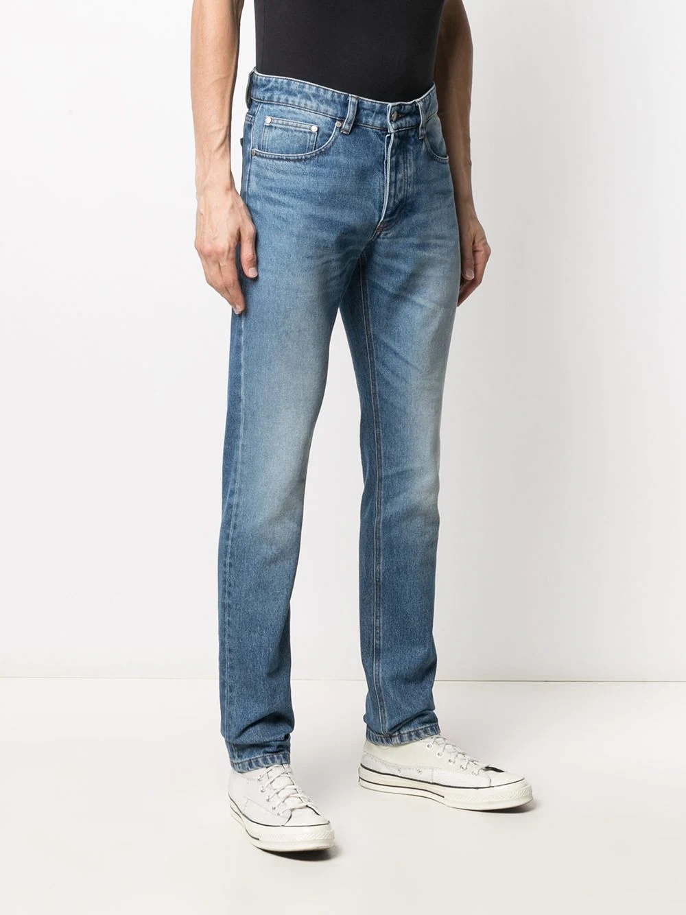 mid-rise faded slim-fit jeans - 3