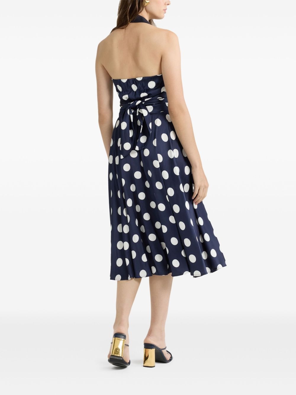 halterneck satin midi dress - 3