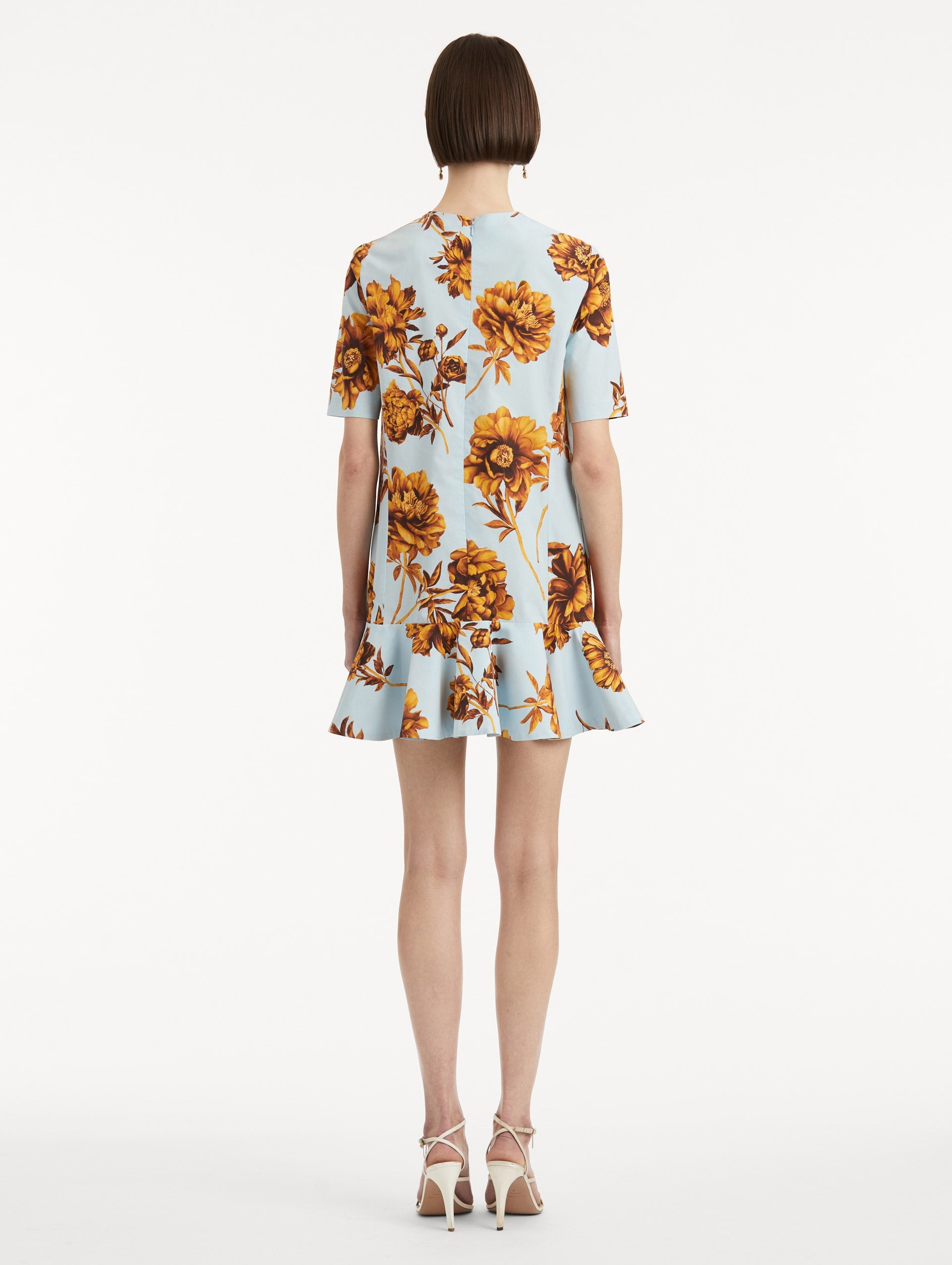 PEONY COTTON POPLIN FLOUNCE DRESS - 3
