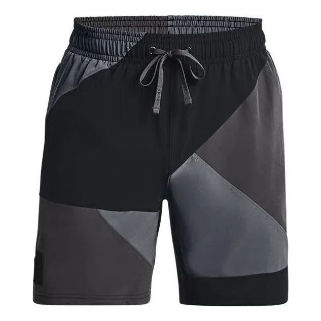 Under Armour Curry Woven 7 inch Basketball Shorts 'Black Grey' 1377306-001 - 1
