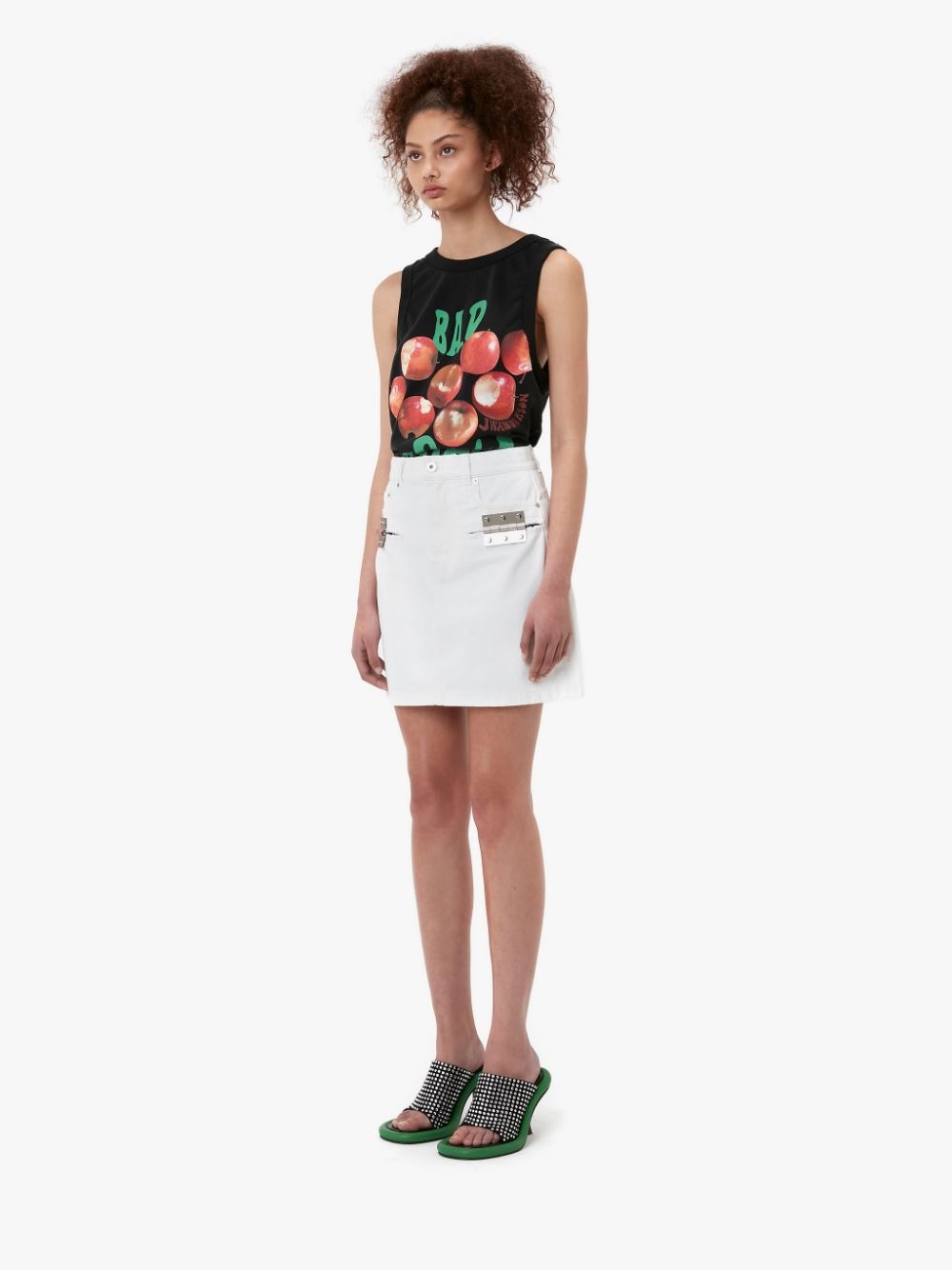 HINGE DENIM MINI SKIRT - 4