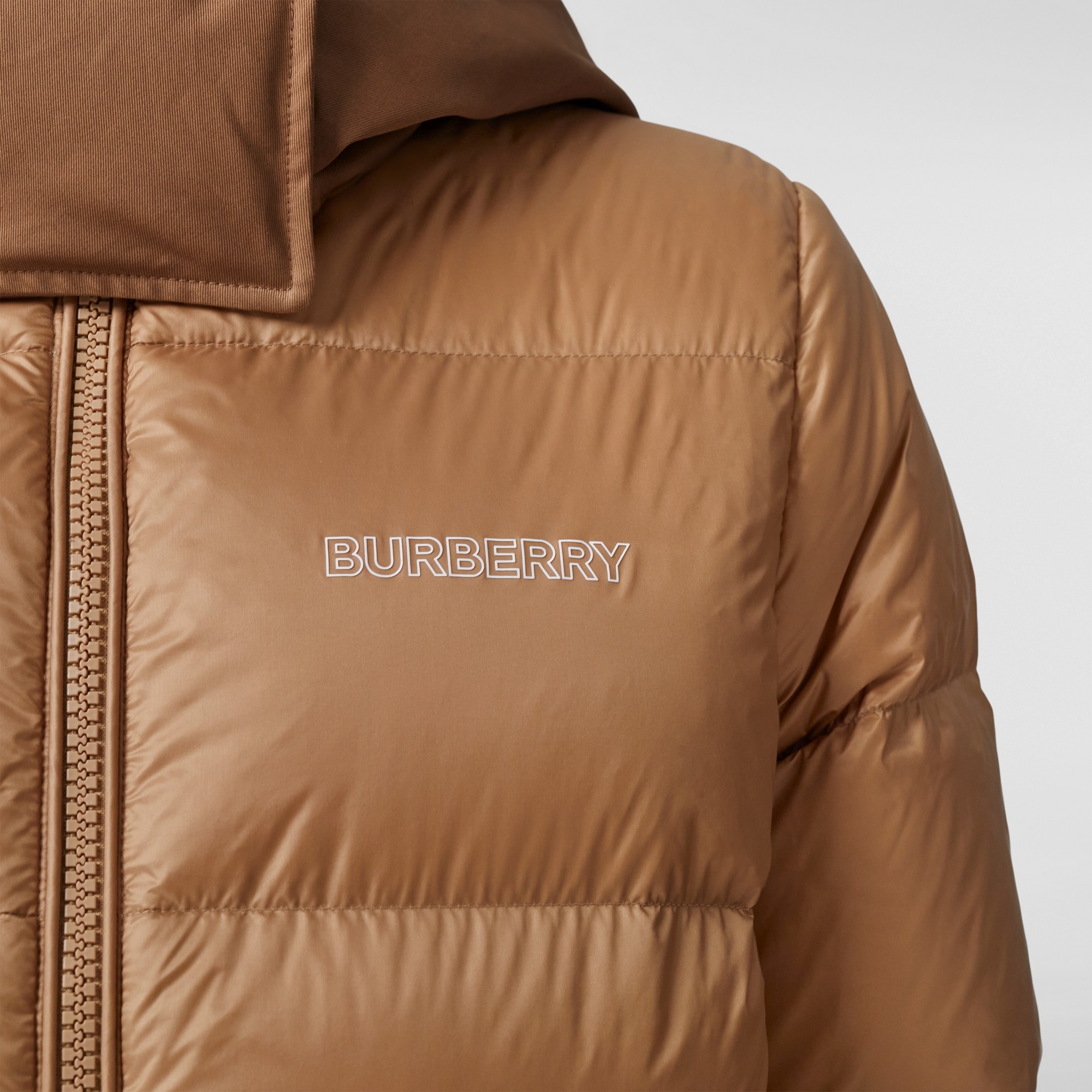 Nylon Hooded Puffer Jacket with Detachable Warmer - 6