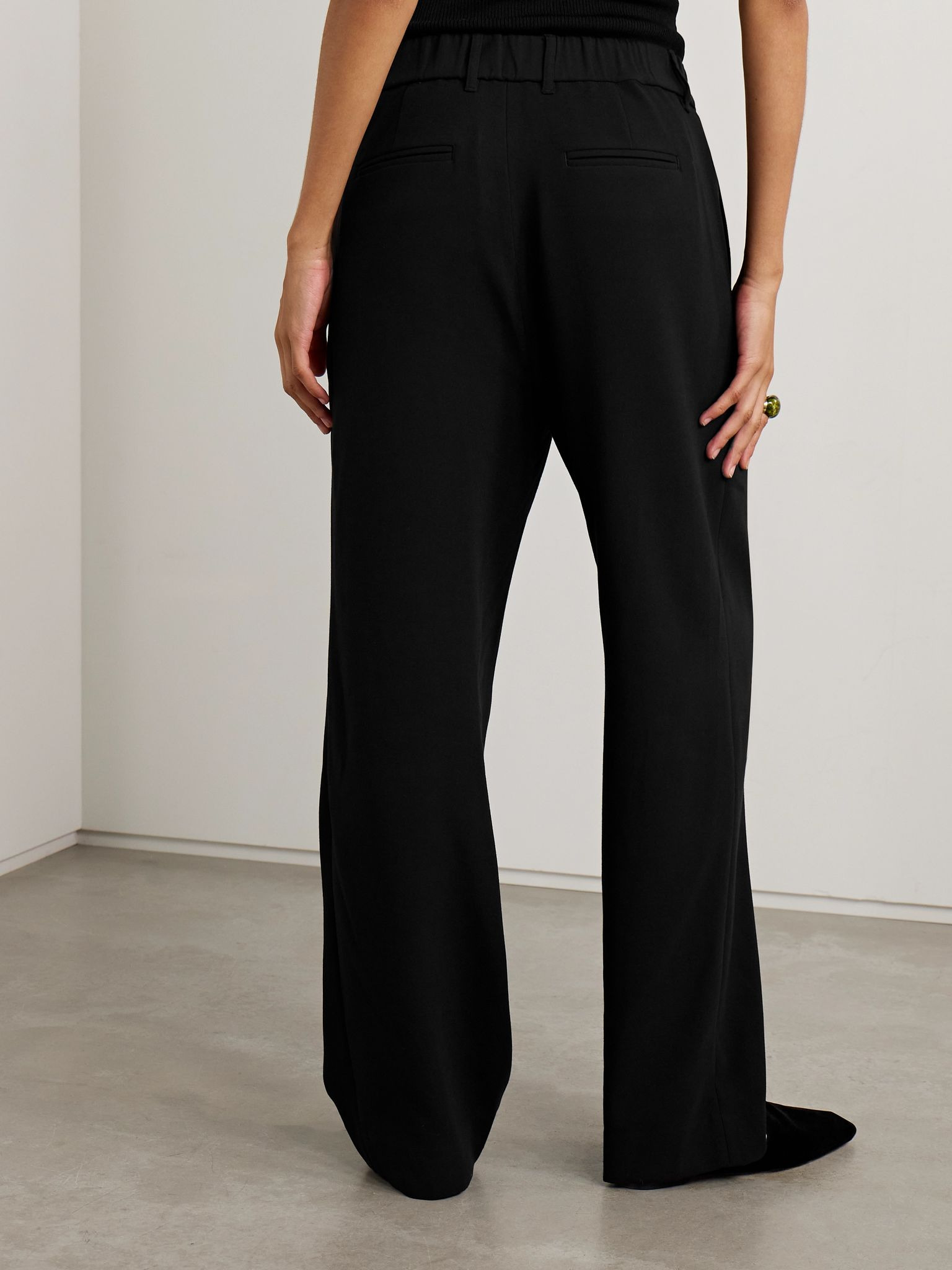 Jerome crepe straight-leg pants Black - 4