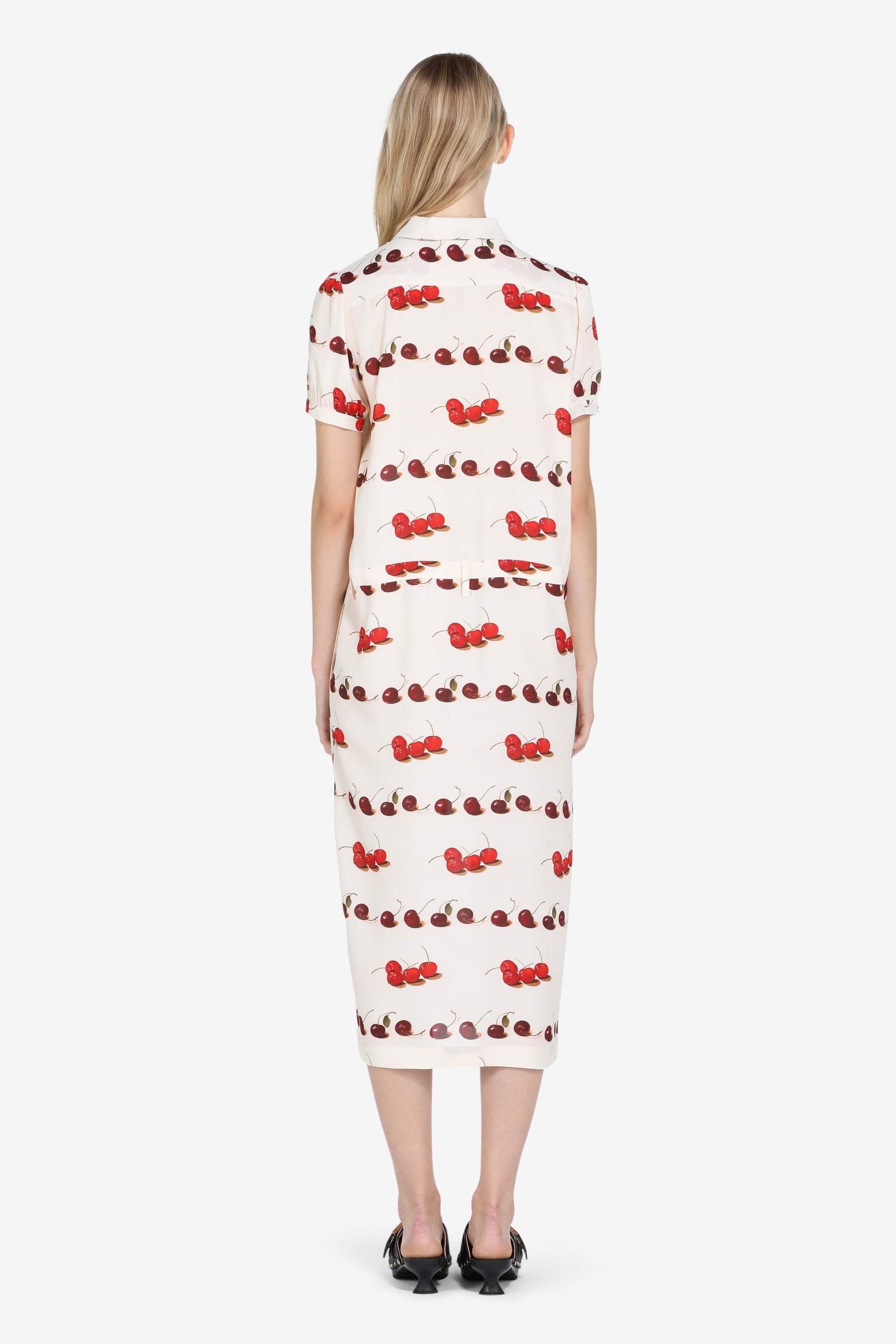 CHERRY-PRINT SHIRT DRESS - 2