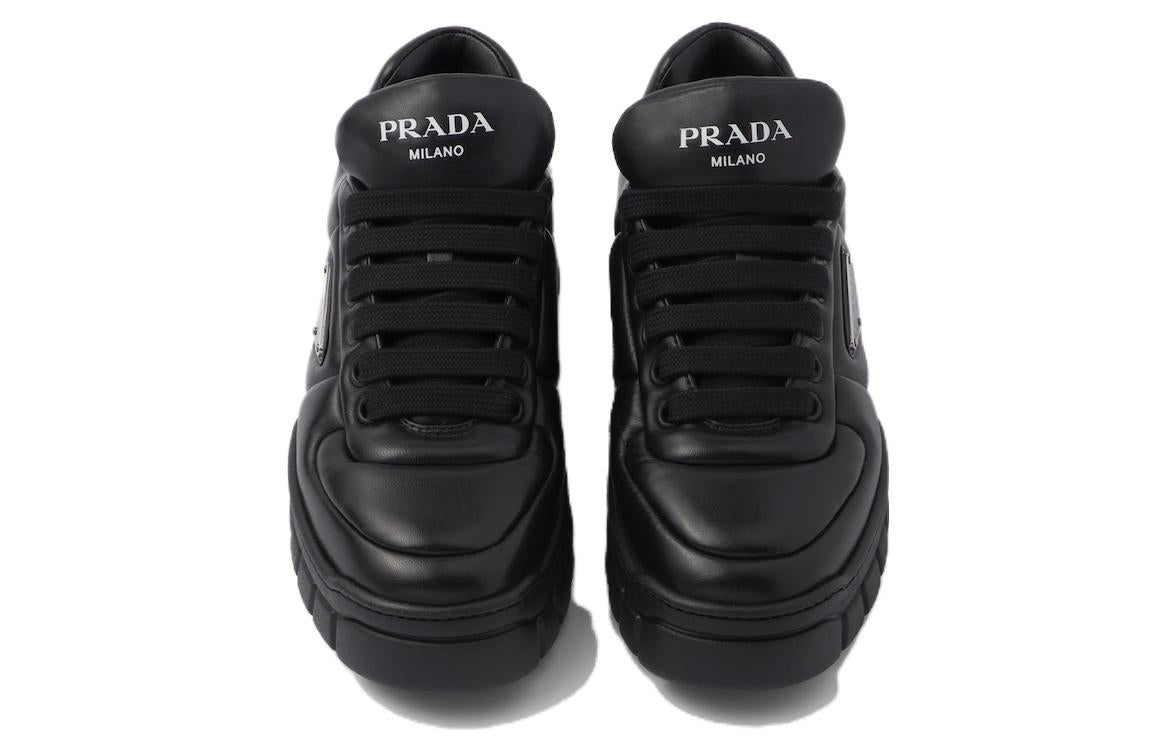 (WMNS) PRADA Padded Nappa Leather Sneakers 'Black' 1E136N_2DL8_F0002_F_B030 - 3