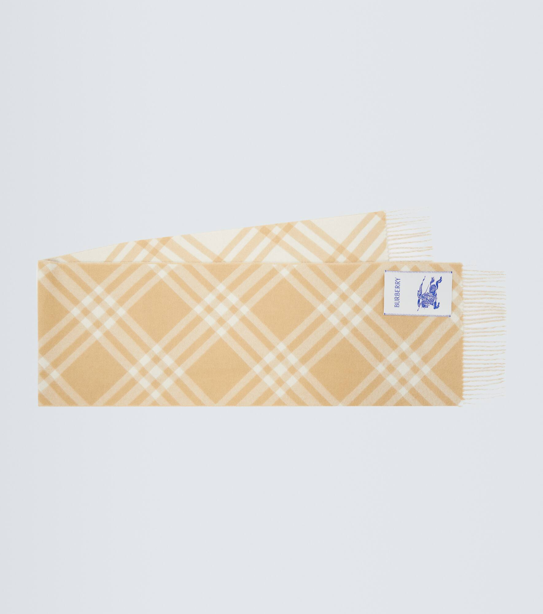 Logo checked cashmere scarf - 1