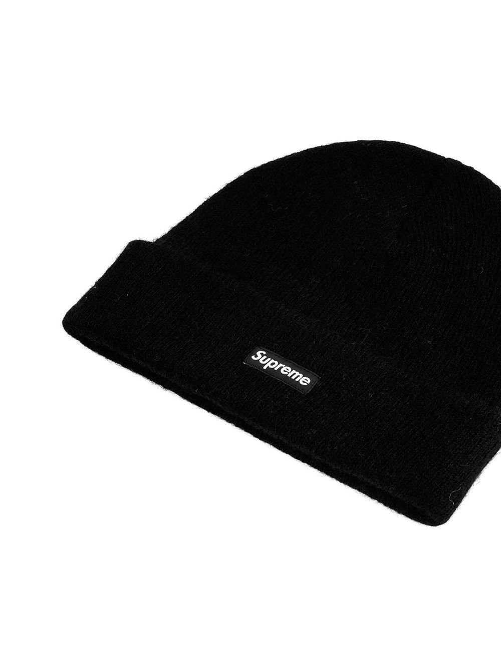 logo-patch knitted beanie - 2