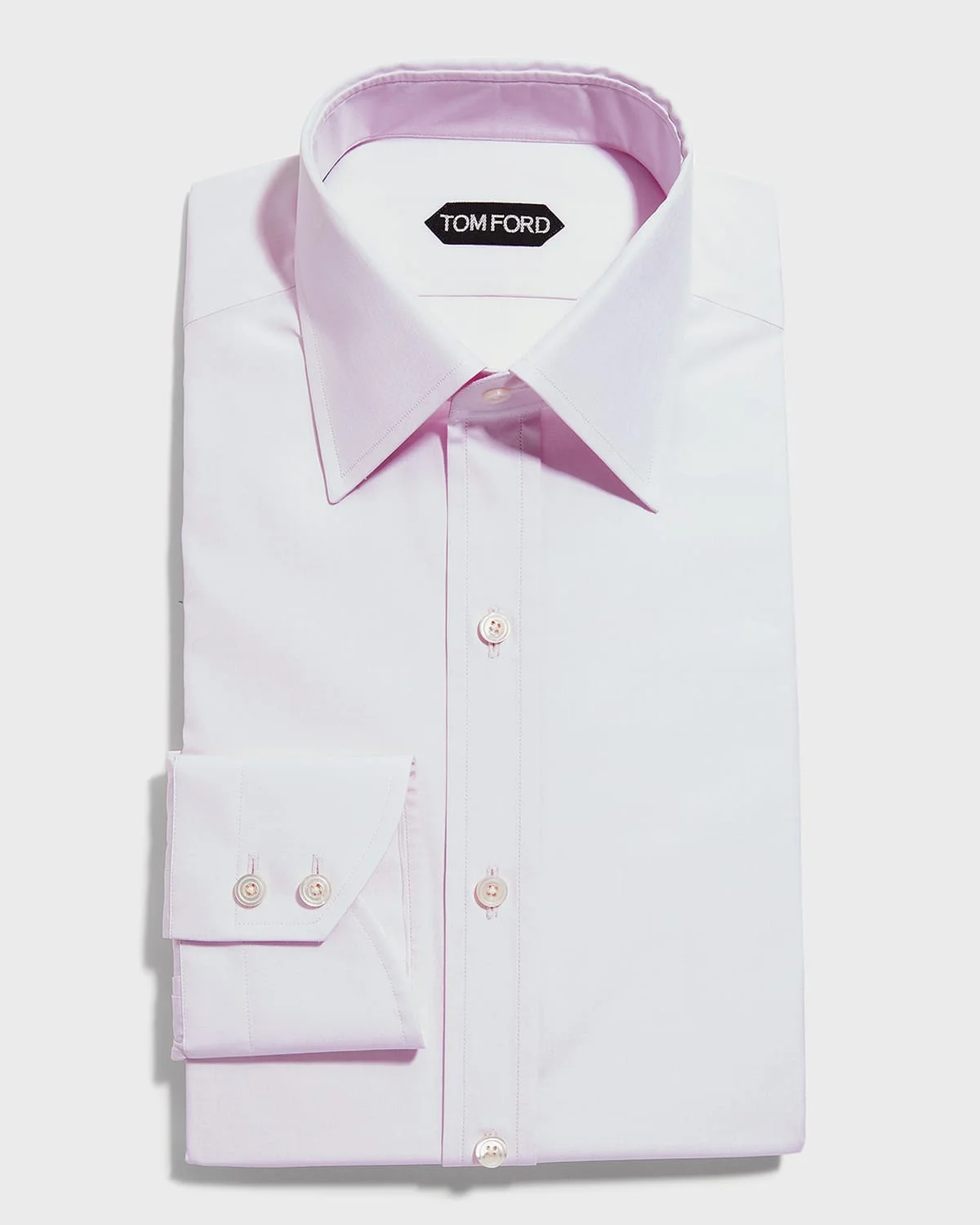 Men's Solid Point Collar Dress Shirt - 1