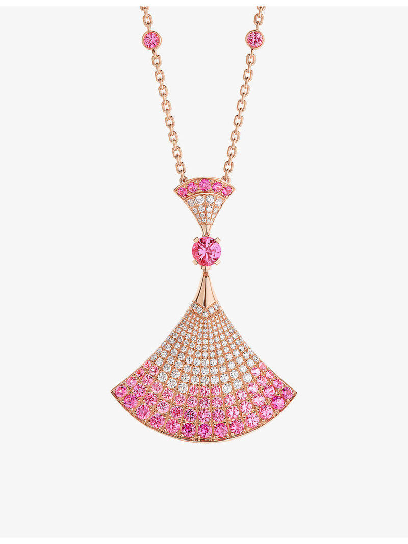Divas' Dream 18ct rose-gold, 3.53ct pink sapphire and 1.01ct diamond pendant necklace 1