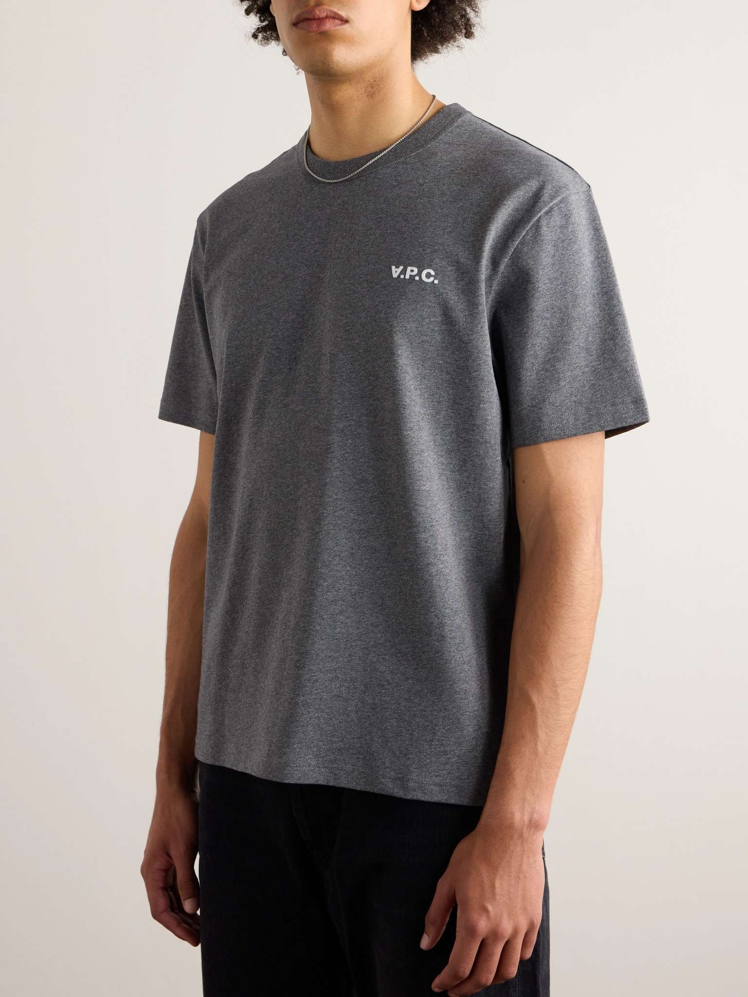 Logo-Flocked Cotton-Jersey T-Shirt - 3