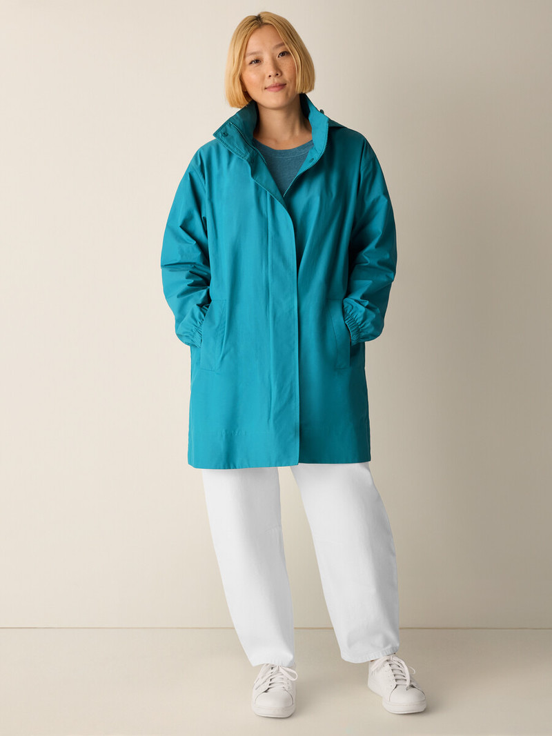 Light Cotton Nylon Stand Collar Coat 7
