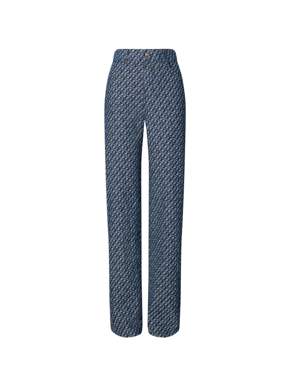 patterned straight-leg jeans - 1
