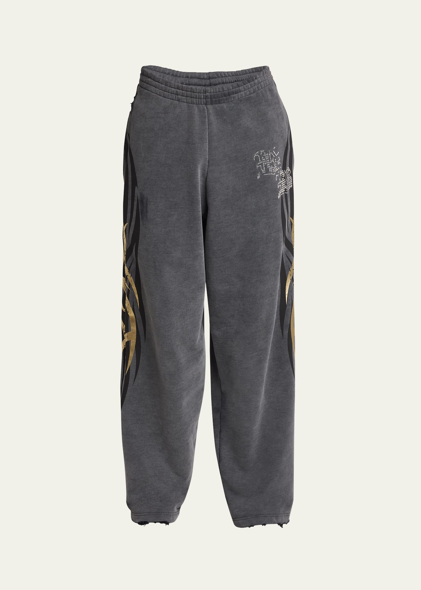 Men's Terry Metallic Tattoo Flare Sweatpants - 1