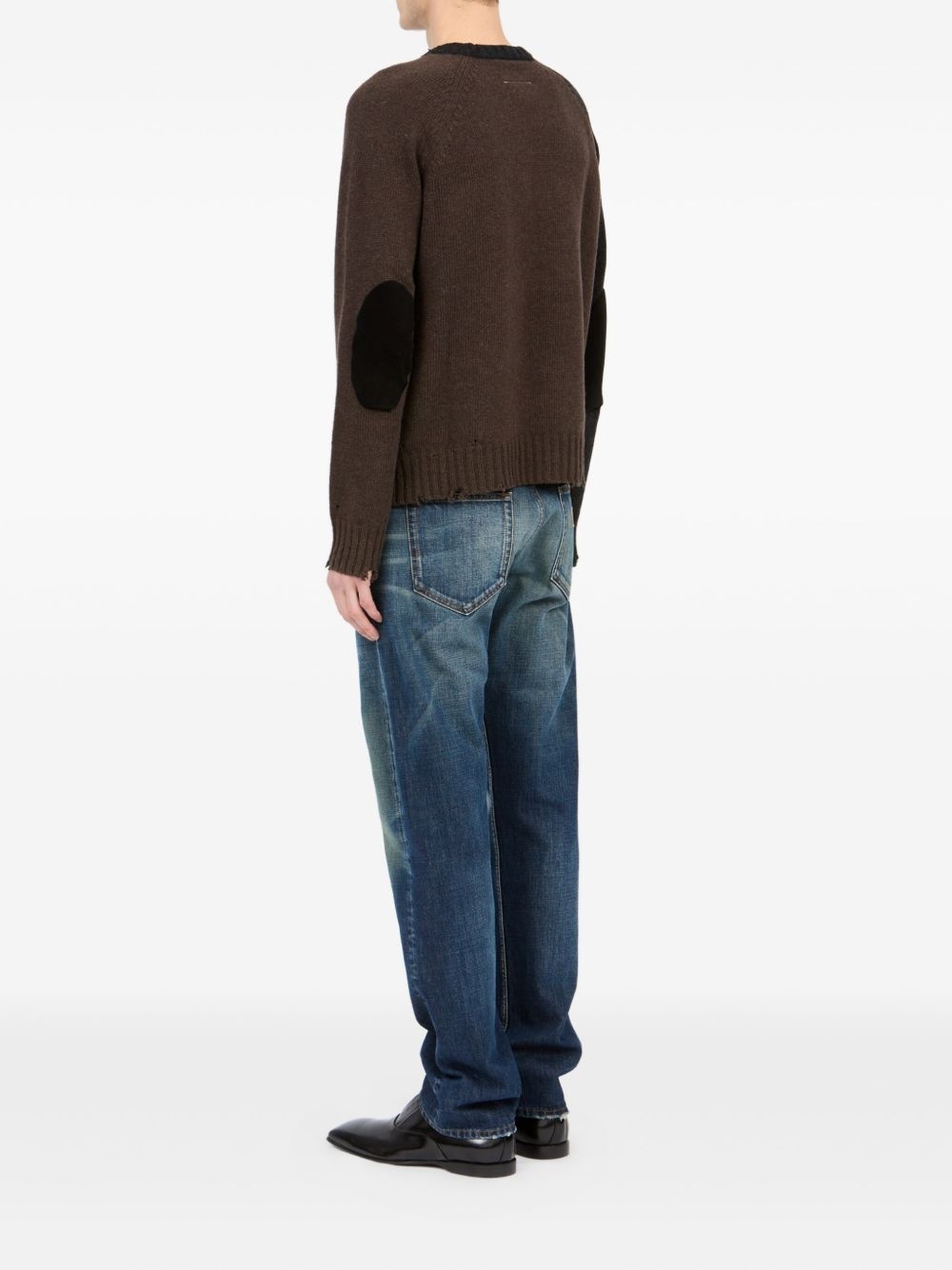 distressed-hem jumper - 4