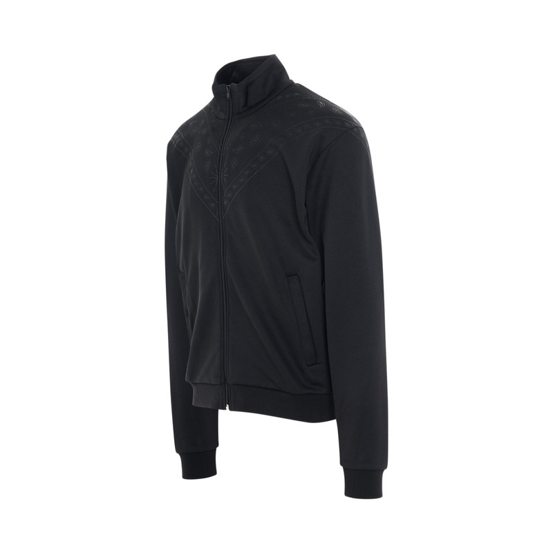 Marcelo Burlon County Of Milan Bandana Slim Track Jacket in Black/Anthracite outlook