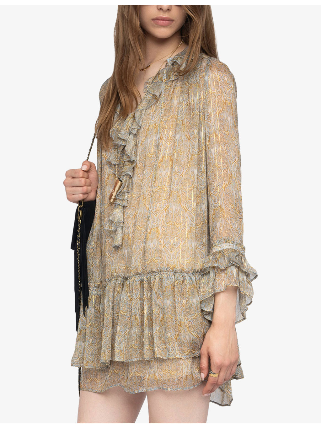 Ralice Ruffle-Trim Chiffon Mini Dress - 3