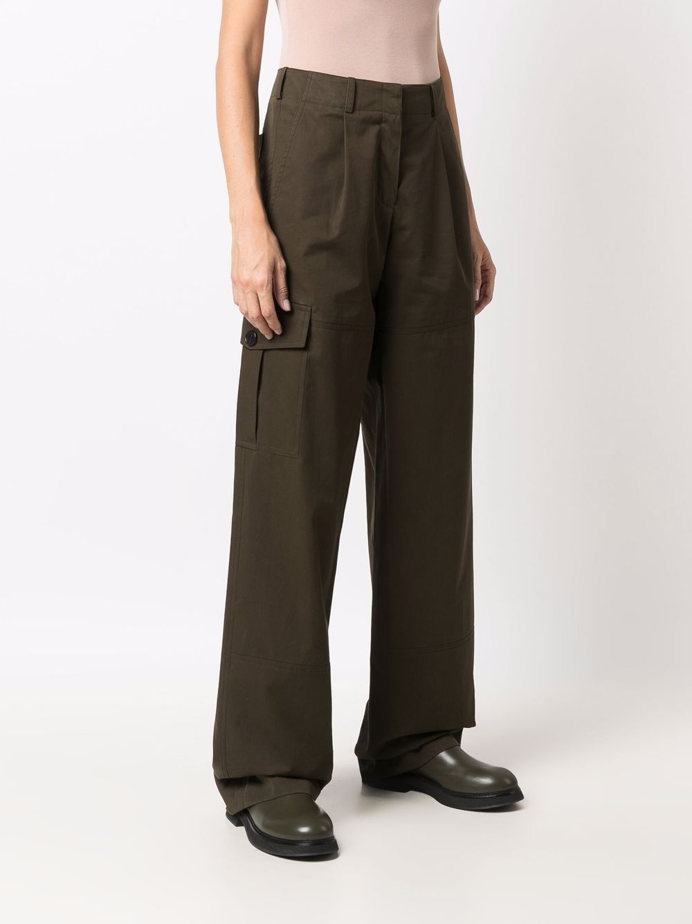 wide-leg cargo trousers - 3