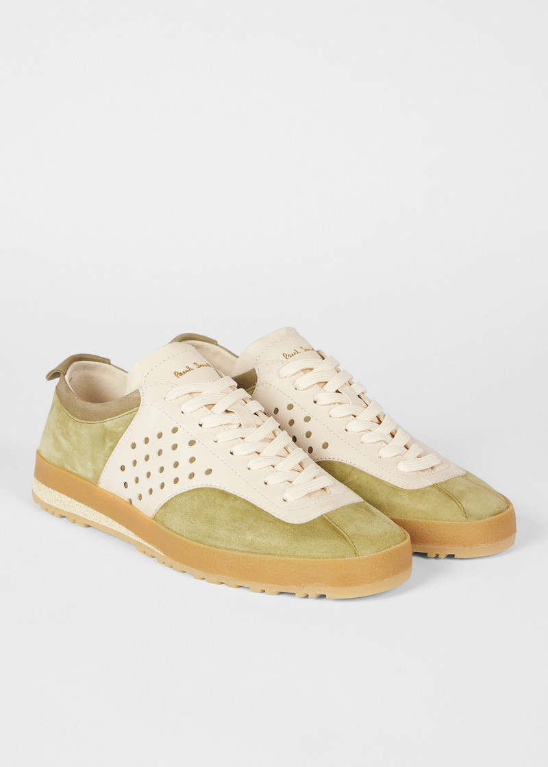 Women's Moss Green 'Zephyr' Leather Trainers 4