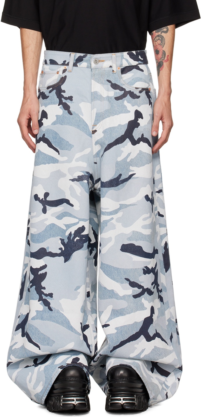 Blue Camo Big Shape Jeans - 1