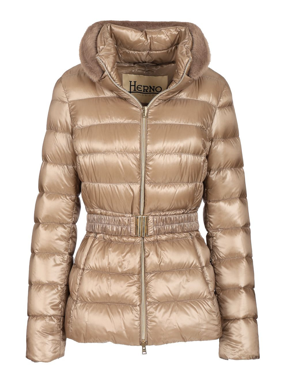 Shniy Padded Down Jacket With Bel Coats Brown - 1