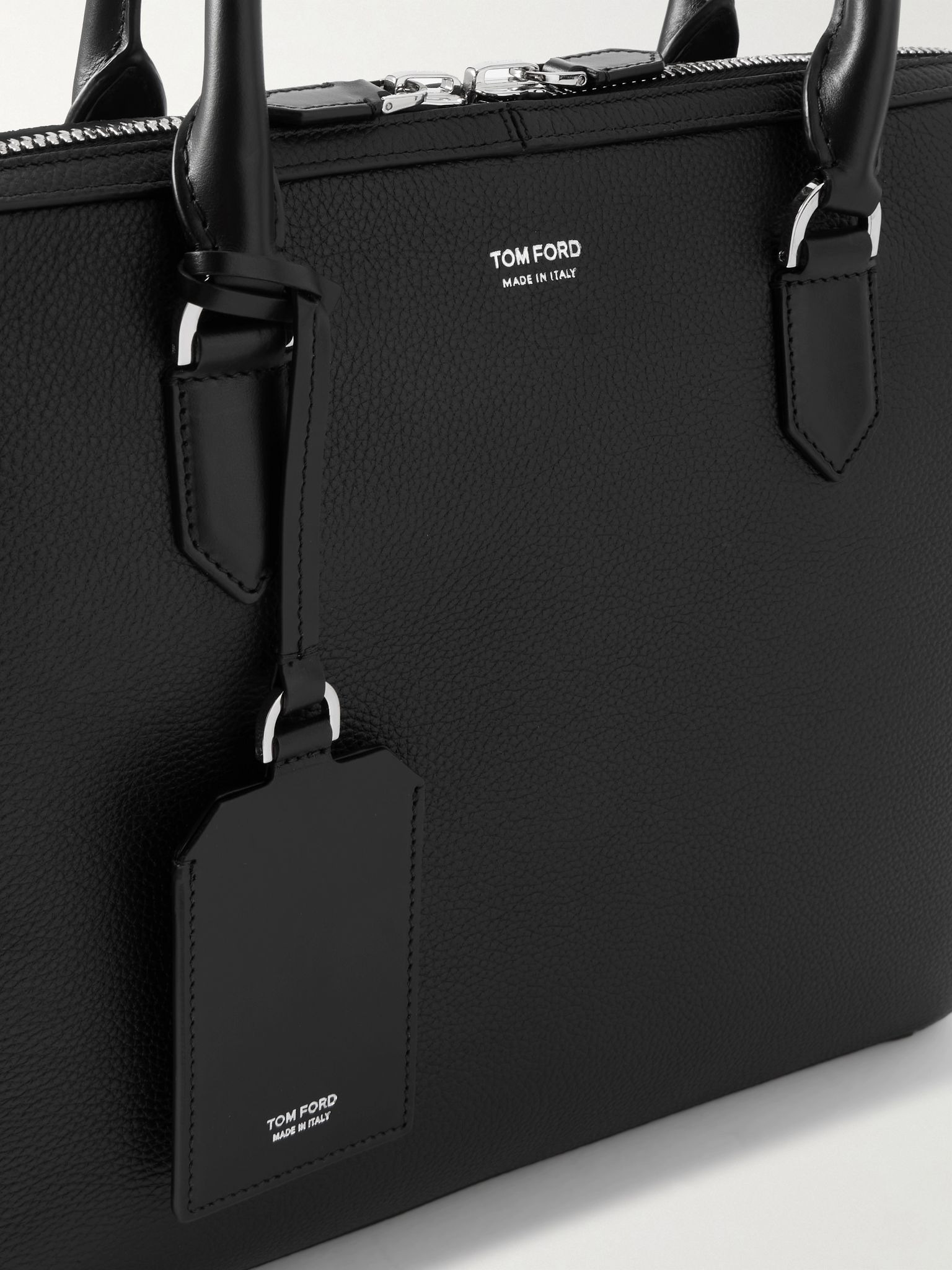 Elliot Full-Grain Leather Briefcase Black - 4