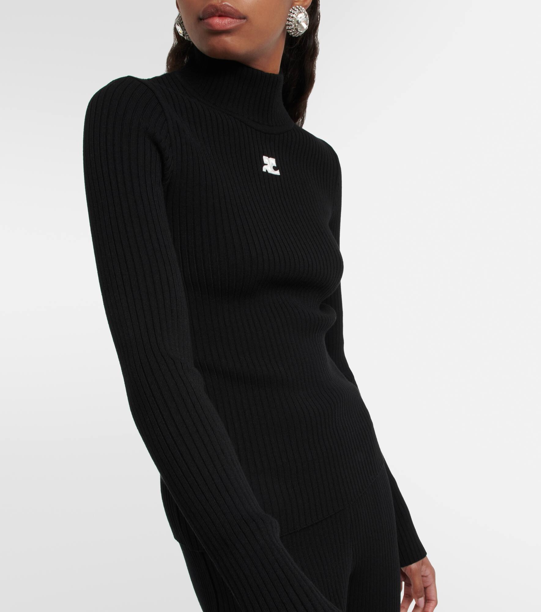 Ribbed-knit mockneck sweater - 4