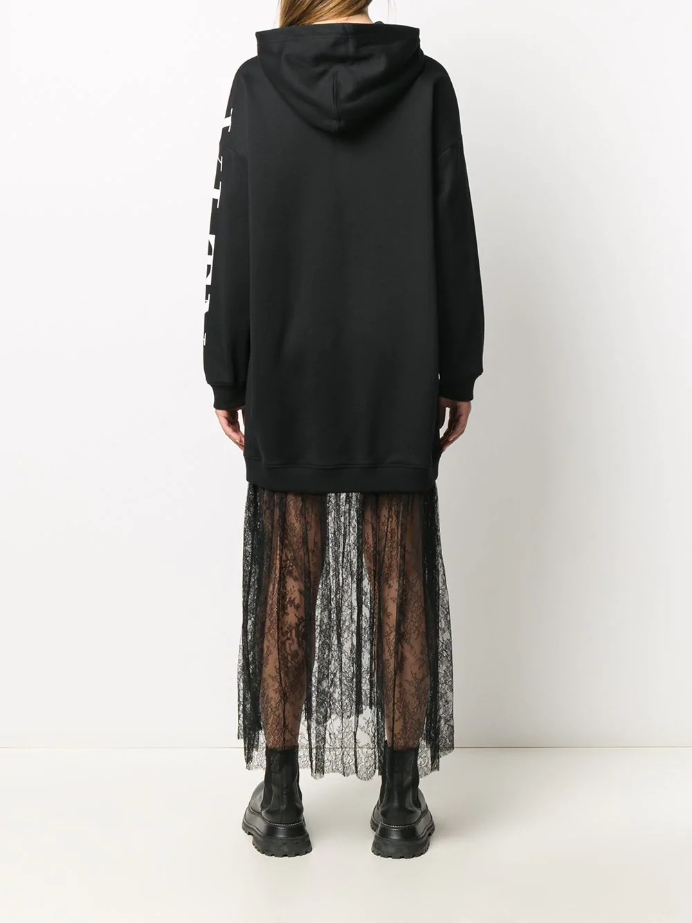 VLTN lace hoodie dress - 4