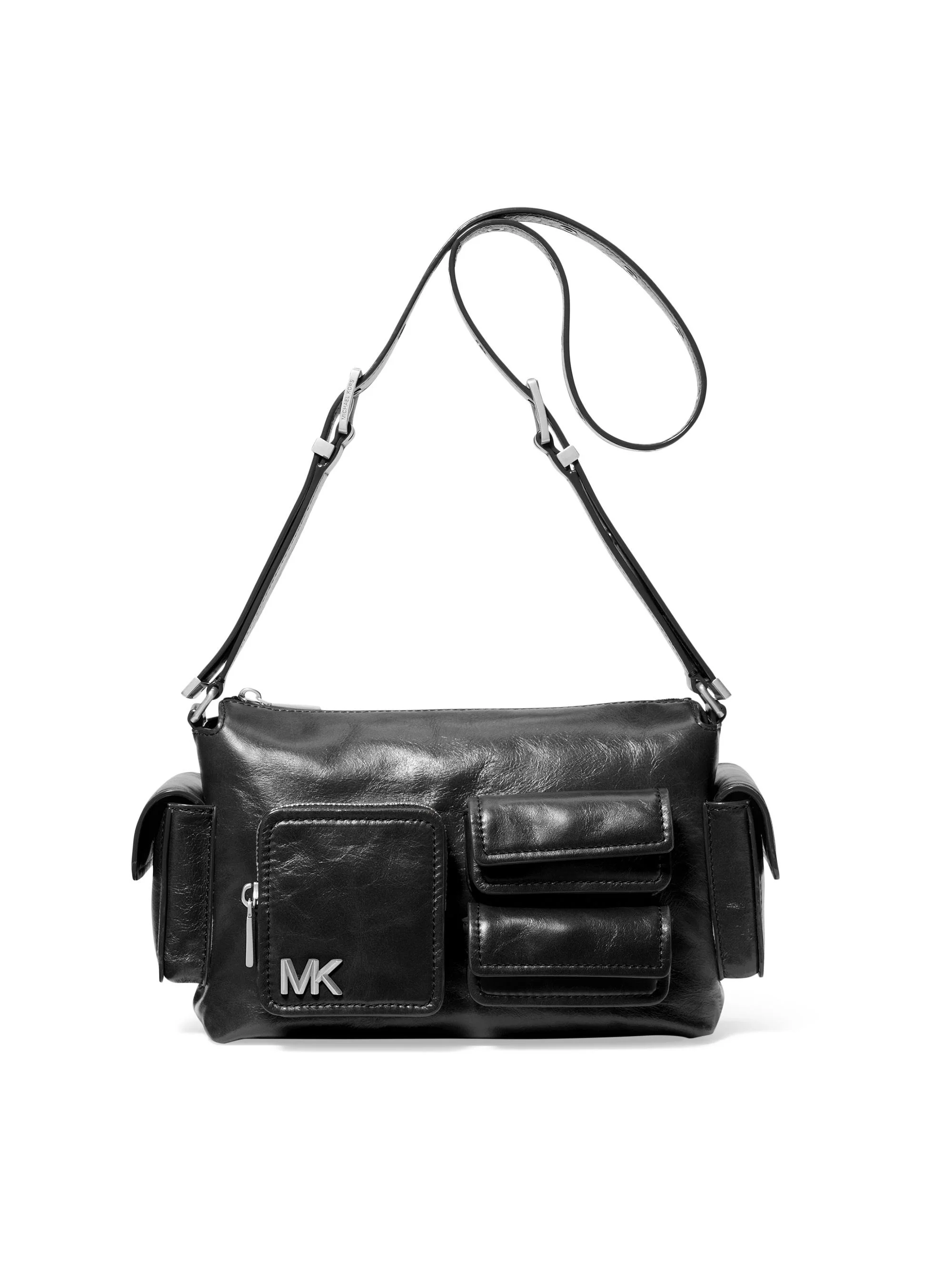 Women's Medium Pocket Shoulder Bag - Black - 1