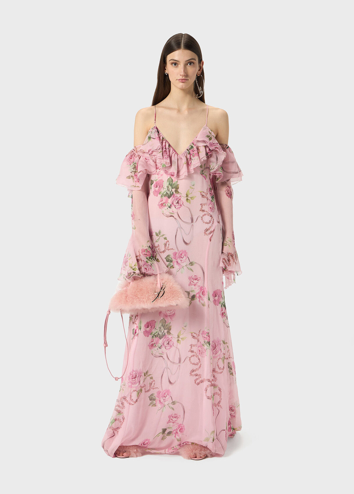 PRINTED SILK CREPONNE DRESS - 5