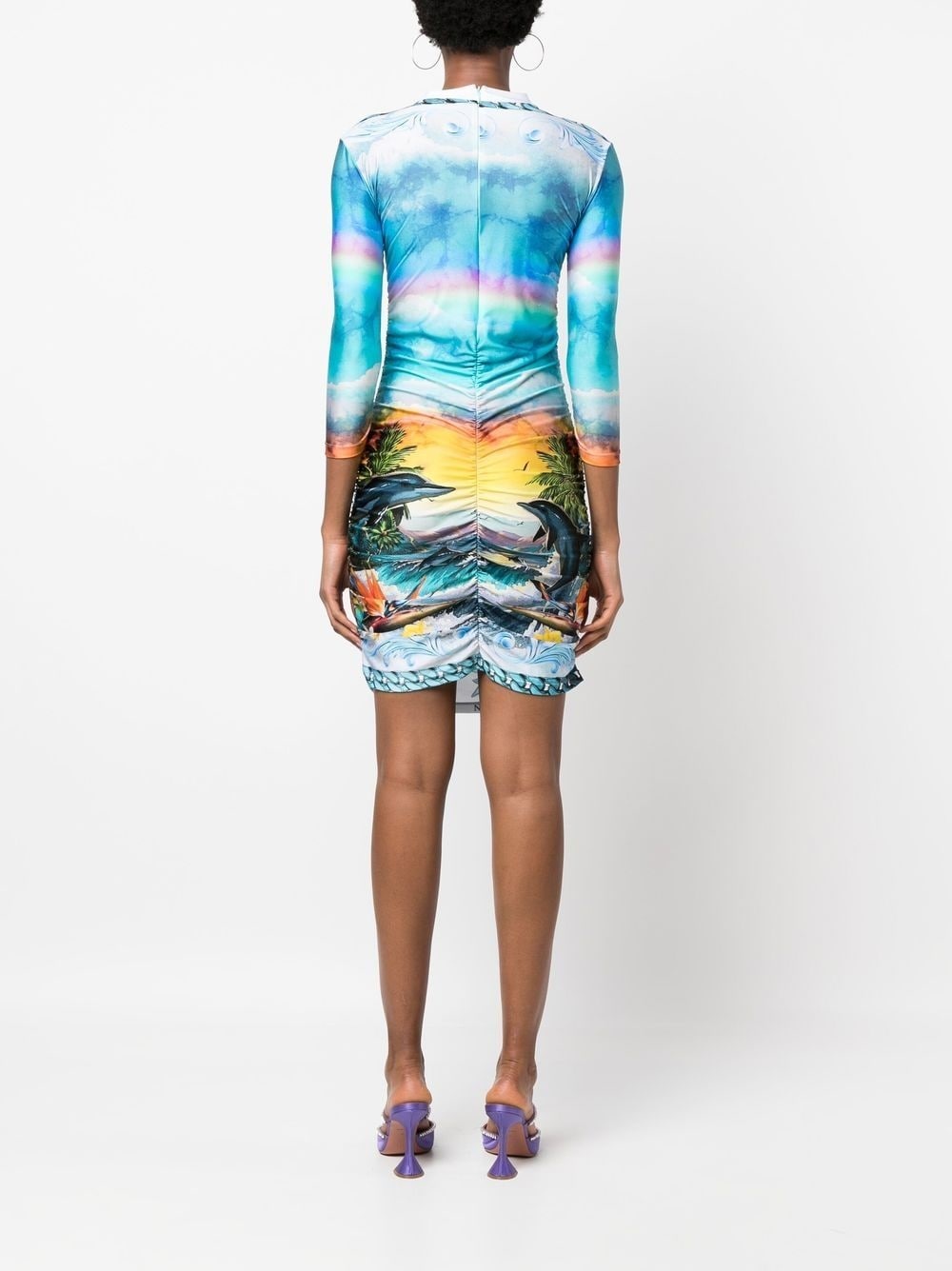 Hawaii-print mini dress - 4