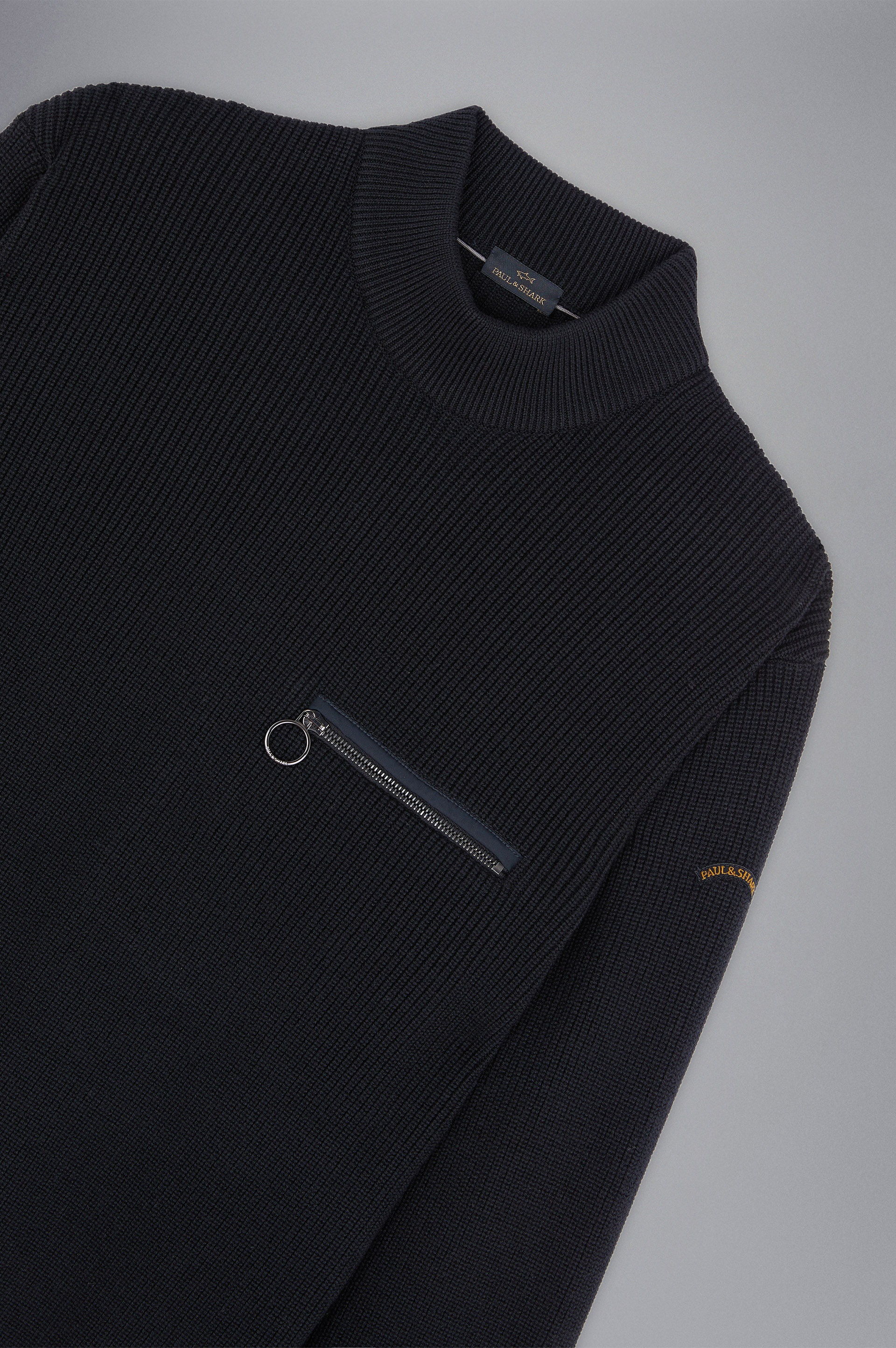 RIBBED WOOL PULLOVER WITH POCKET - 5