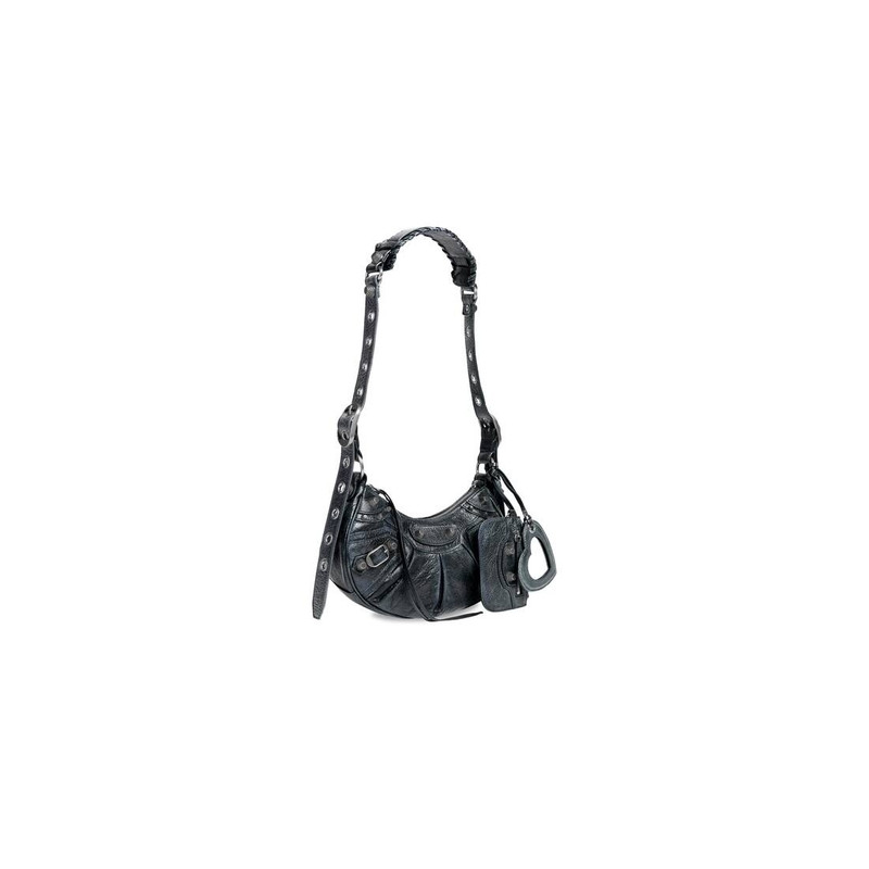 BALENCIAGA Women's Le Cagole Xs Shoulder Bag Dirty Effect in Black outlook
