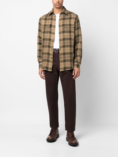 Ralph Lauren check-print linen shirt outlook