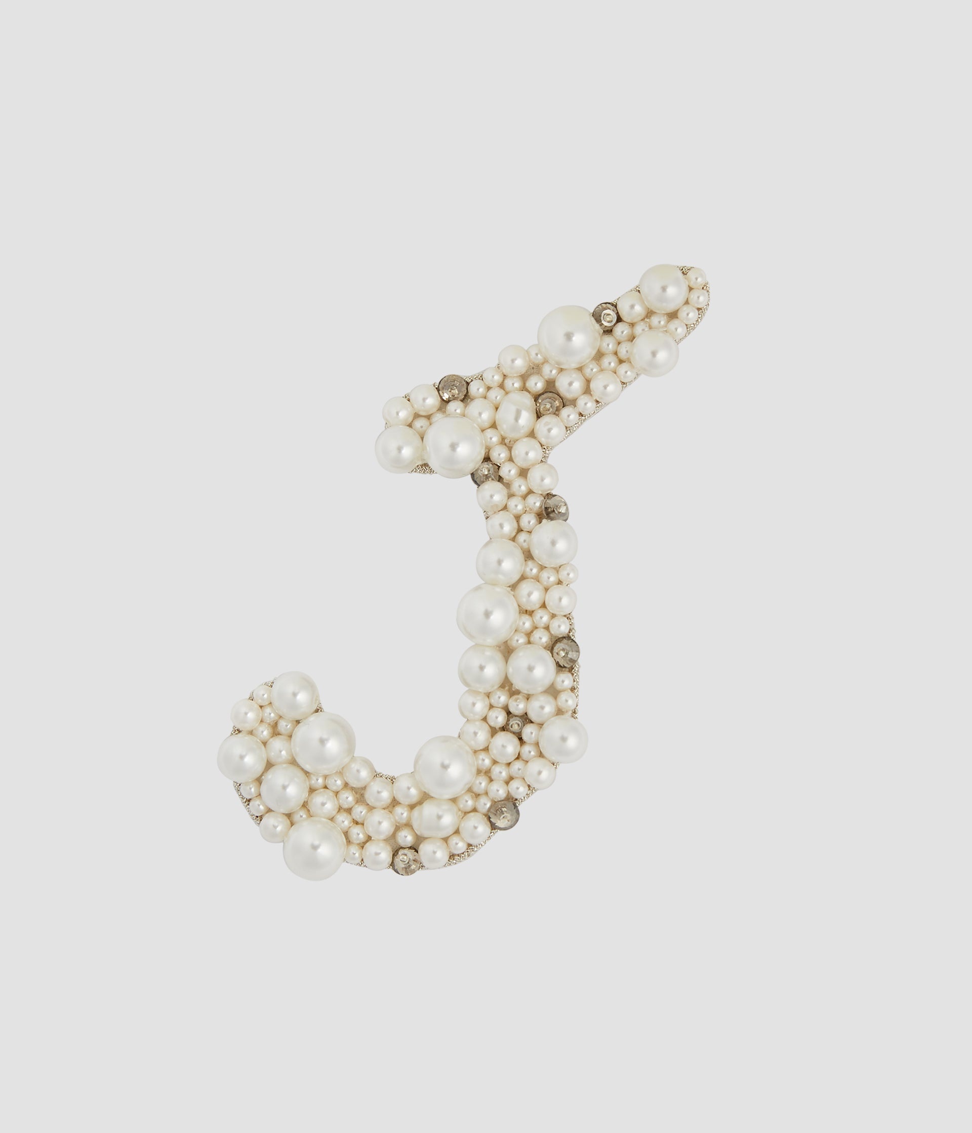 PEARL ALPHABET BROOCH J - 1