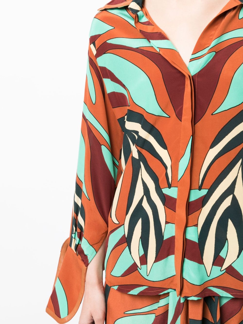 Peruda God Printed Viscose Satin Shirt