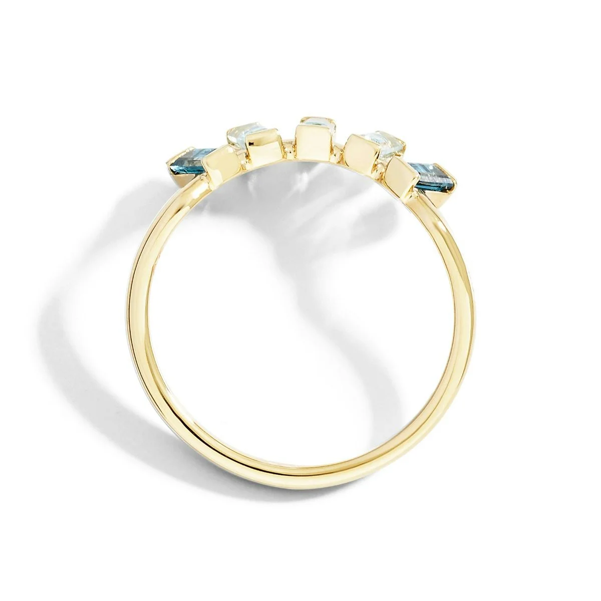 HALF HALO RING WITH LONDON & SKY BLUE TOPAZ - 1