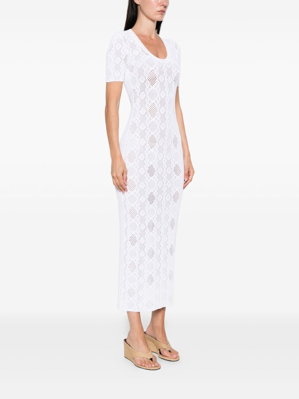 python-lace knit dress - 3