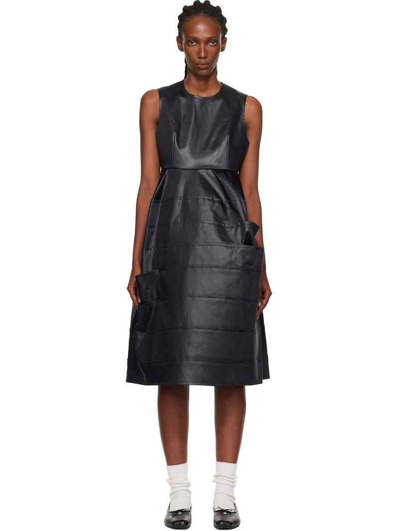 Black Satin Midi Dress 1
