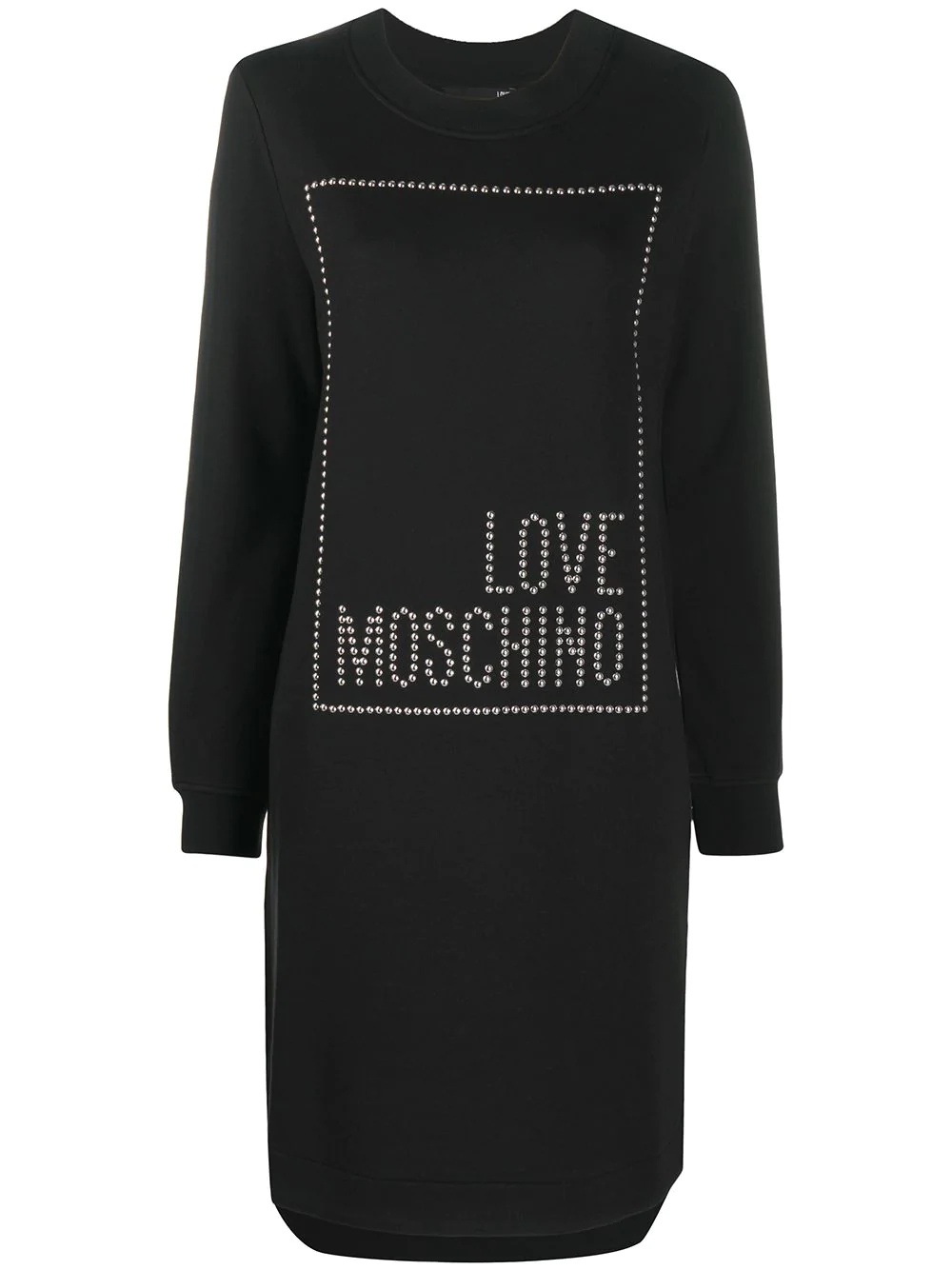 studded logo sweatshirt dress - 1