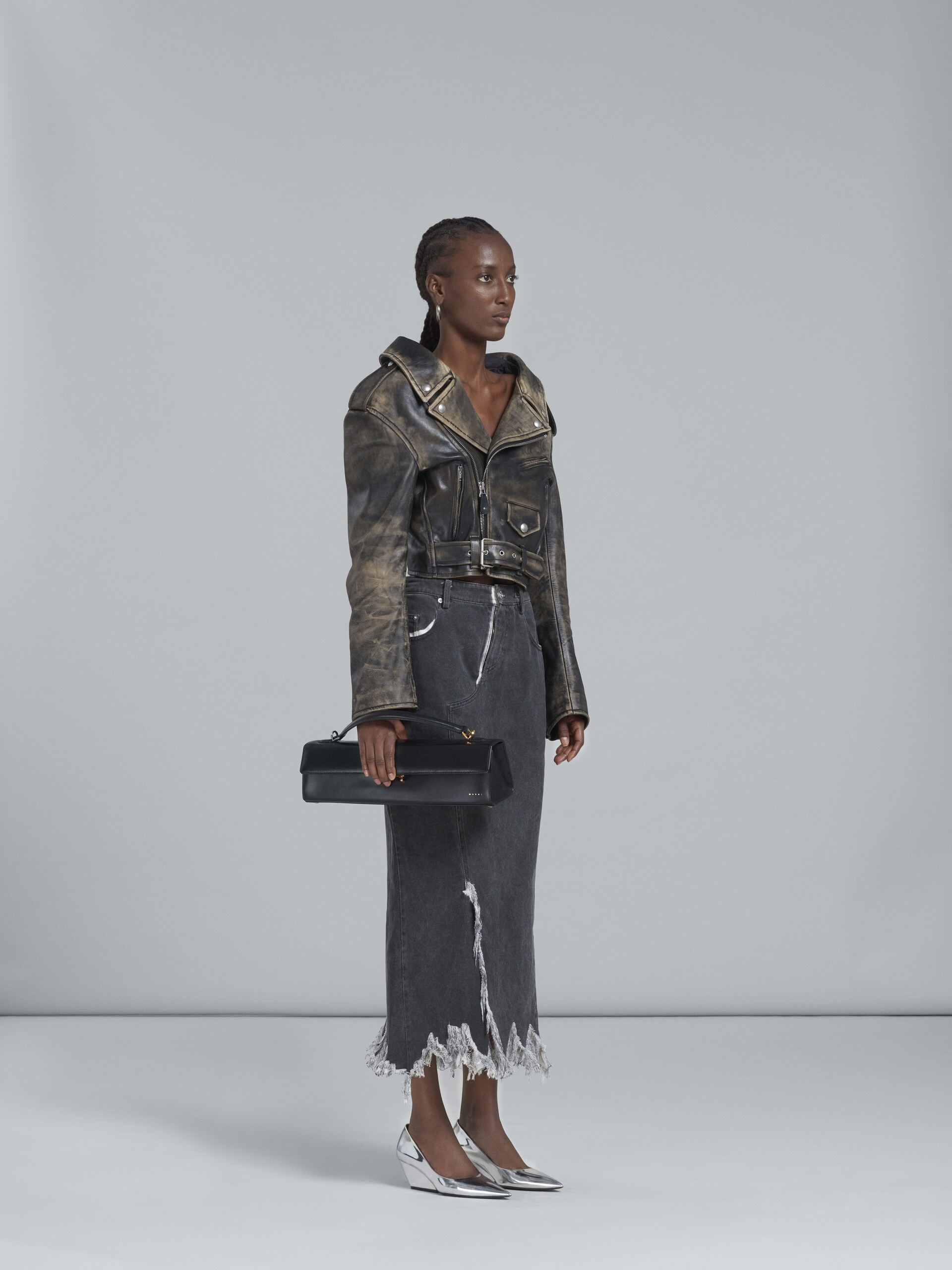 BLACK LEATHER BIKER JACKET - 6
