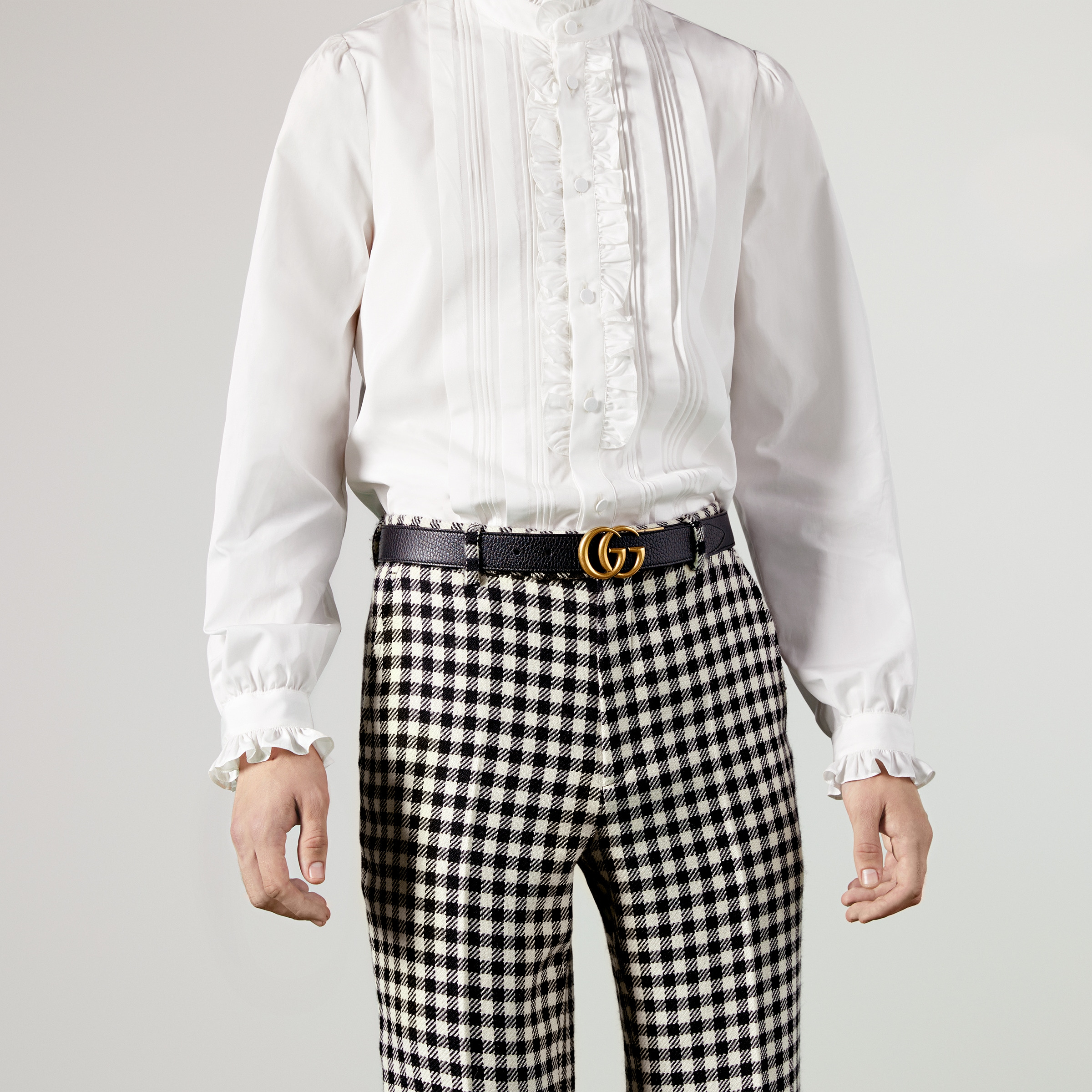 Reversible thin belt with Double G buckle - 3