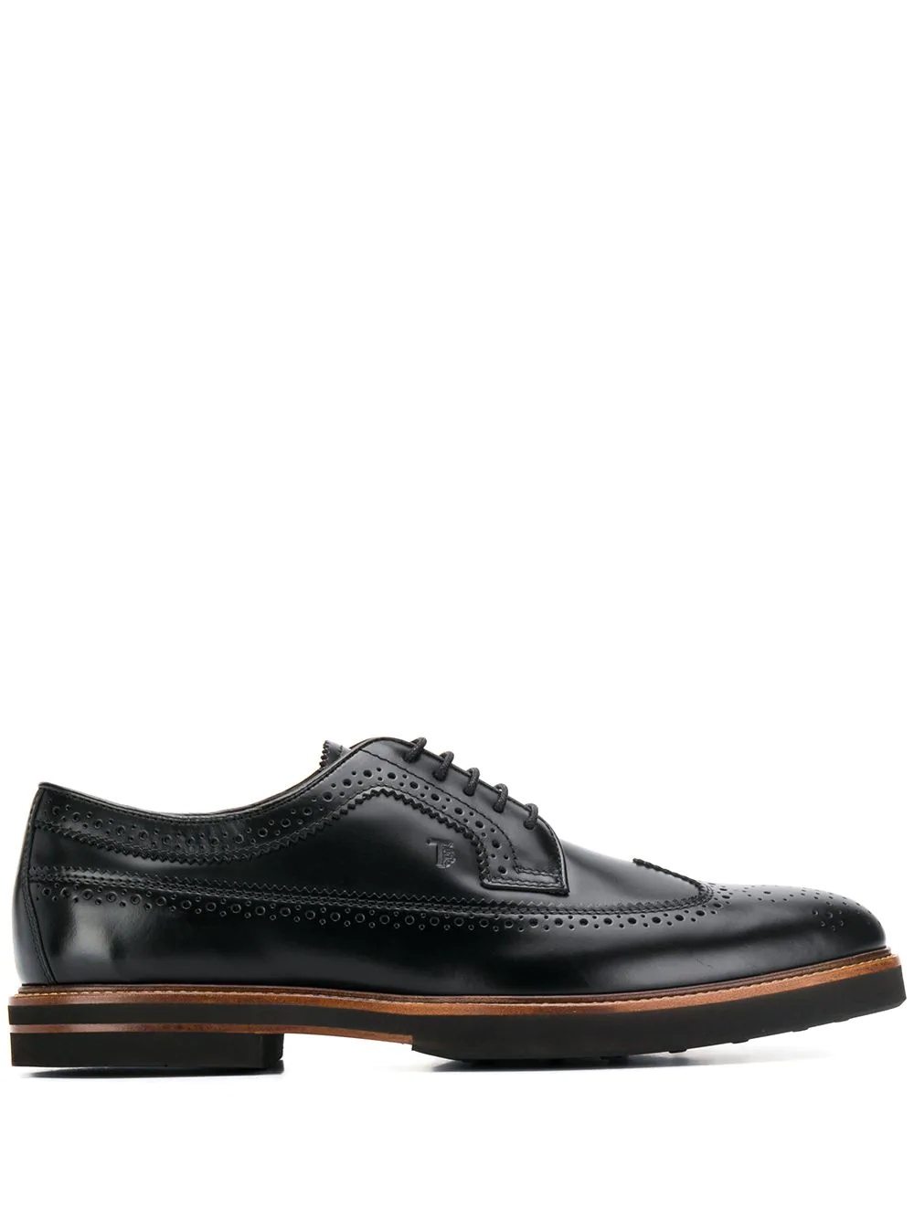 leather wingtip brogues - 1