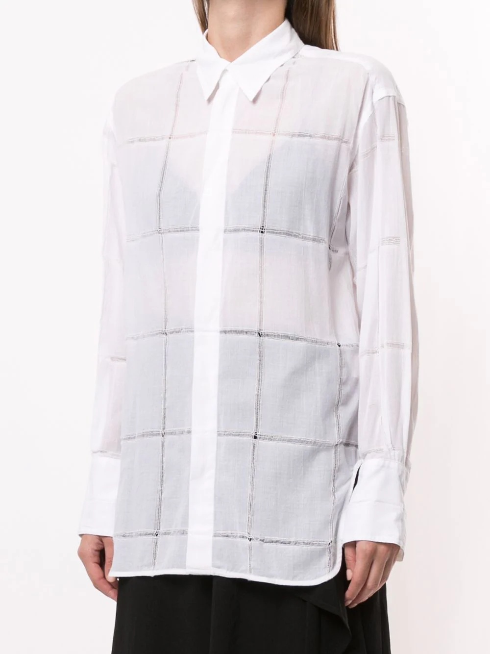 check-pattern longsleeved shirt - 3