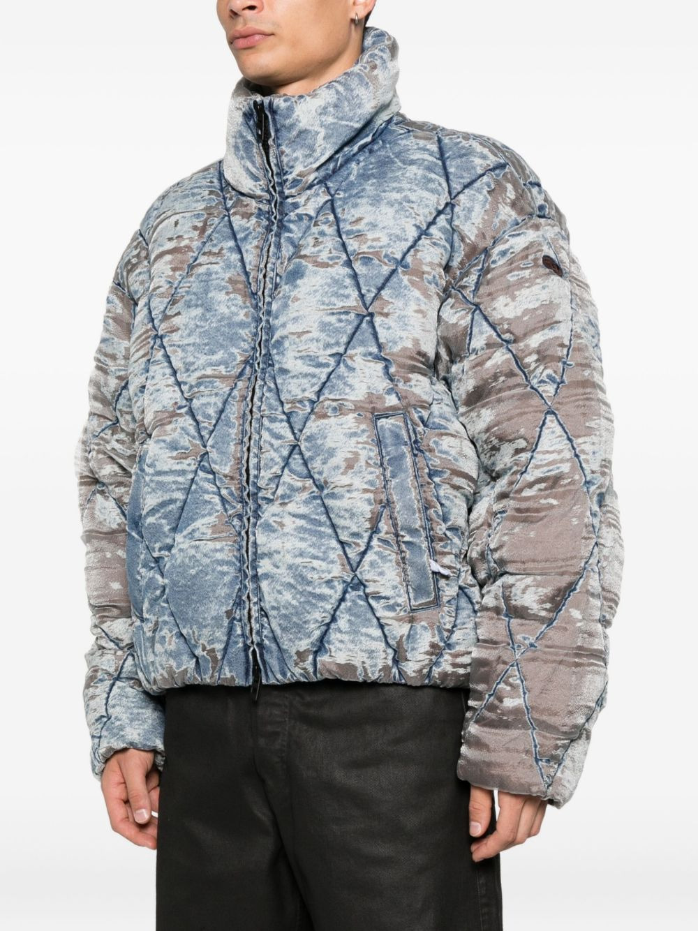 faded-denim quilted jacket - 3