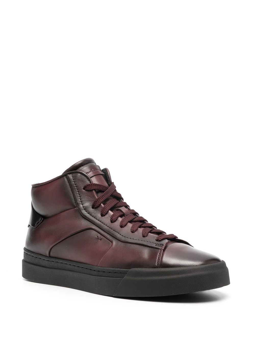 high-top leather sneakers - 2